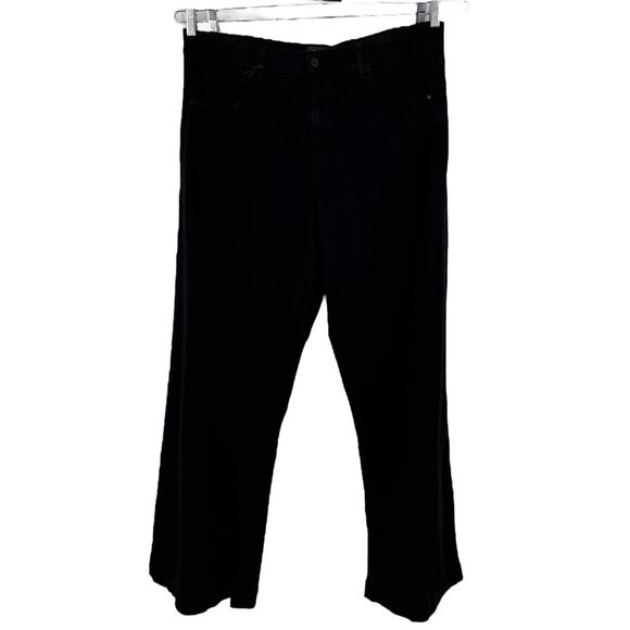 Paige Leenah High Waist Wide Leg Jeans black size 16W - Picture 2 of 7